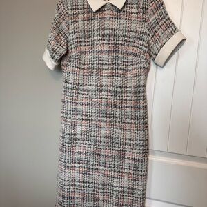 Elegant Plaid Short-Sleeve Dress